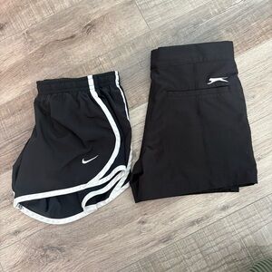 BUNDLE | Girls Black Athletic Shorts SZ S | Nike Running Shorts + Slazenger Golf